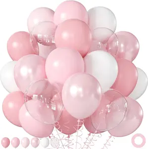 Pink Birthday Balloon Decoration Kit with Stuffed Bubble Balloons, Happy Birthday Banner & Party Decor Set for Girls