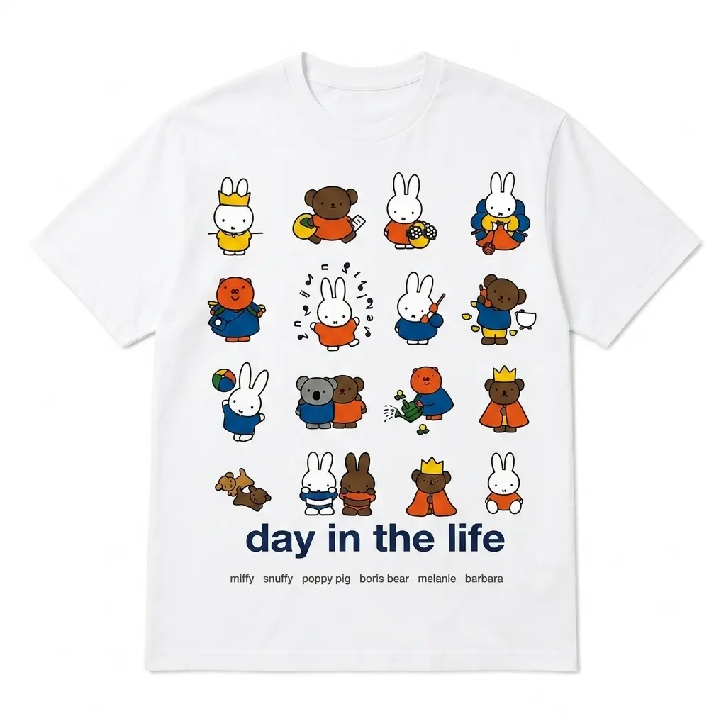 Cute Miffy Day In The Life Graphic Unisex T-shirt, Sweatshirt, Hoodie All Size All Color For Men And Women, Casual Clothing