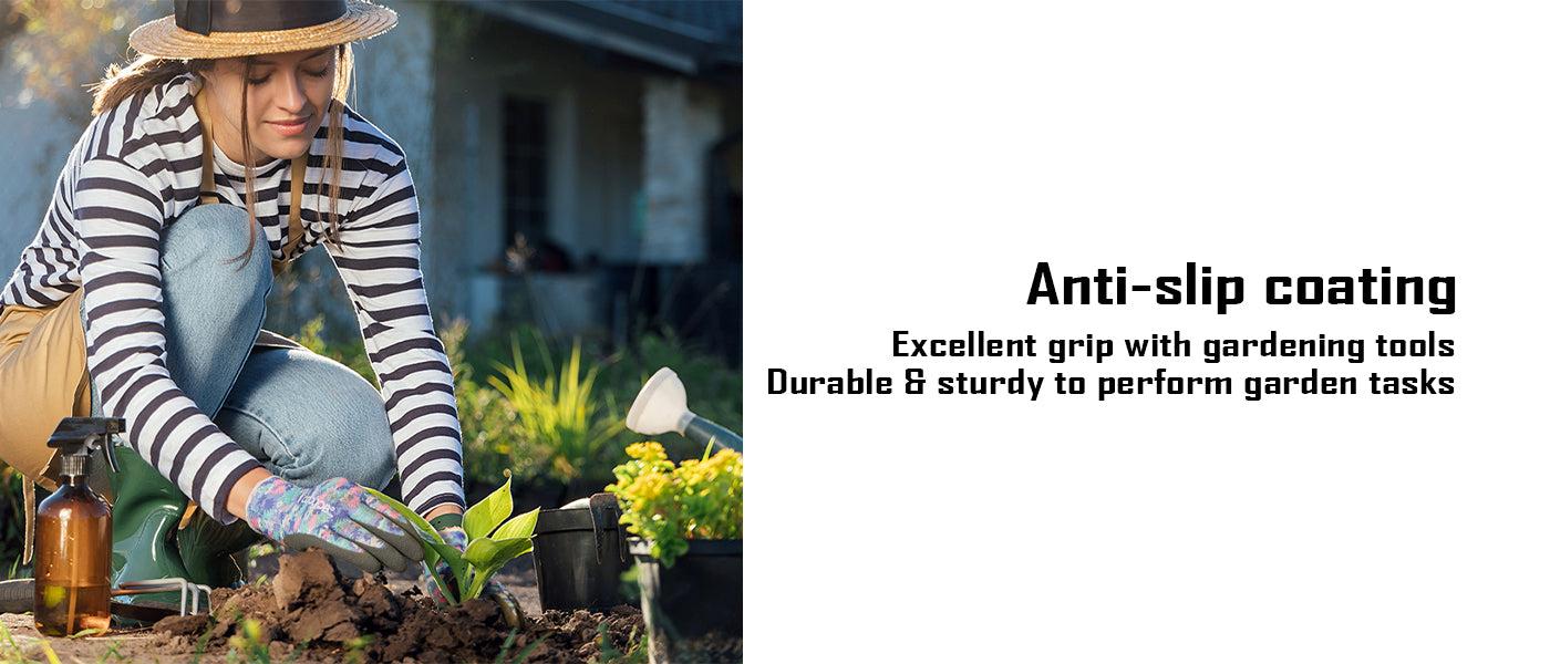 COOLJOB 2/6 Pairs Colorful Gardening Gloves for Women Ladies, Breathable Rubber Coated for Yard Garden