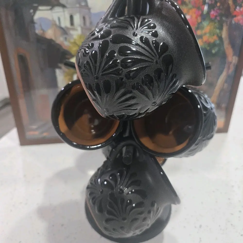 Black Talavera Mug Set of 4 Black Talavera Mug Set of 4