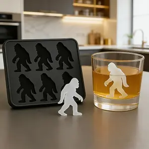 Ice Cube Tray,Big Foot Ice Mold,6 Cavity Sasquatch Shape Silicone Ice Cube Tray for Freezer,Easy to Release Flexible Silicone Ice Trays,BPA-Free，Reusable Ice Tray for Kitchen, RV, Cocktail, Coffee, Beverage