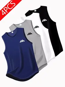 4-Pack Men's Moisture Wicking Mesh Tank Tops, Quick Dry Athletic Sleeveless Shirts for Running, Basketball and Fitness