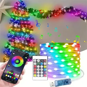 Smart 200 LED Fairy RGB String Lights, Waterproof, APP Control, Outdoor Indoor Christmas Tree Decor, DIY Color Changing, Sync Voice & Music, Dynamic Led Lights