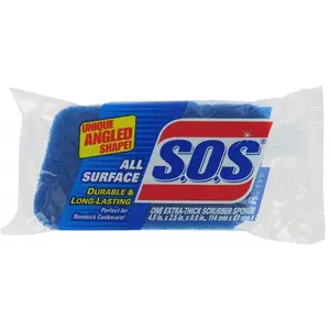 212 MAIN Clorox S.O.S. All Surface Angled Shape Scrubber Sponge - Pack of 12, Sponges Scrubbers for Reptile & Amphibian Pet Cleaning Tools