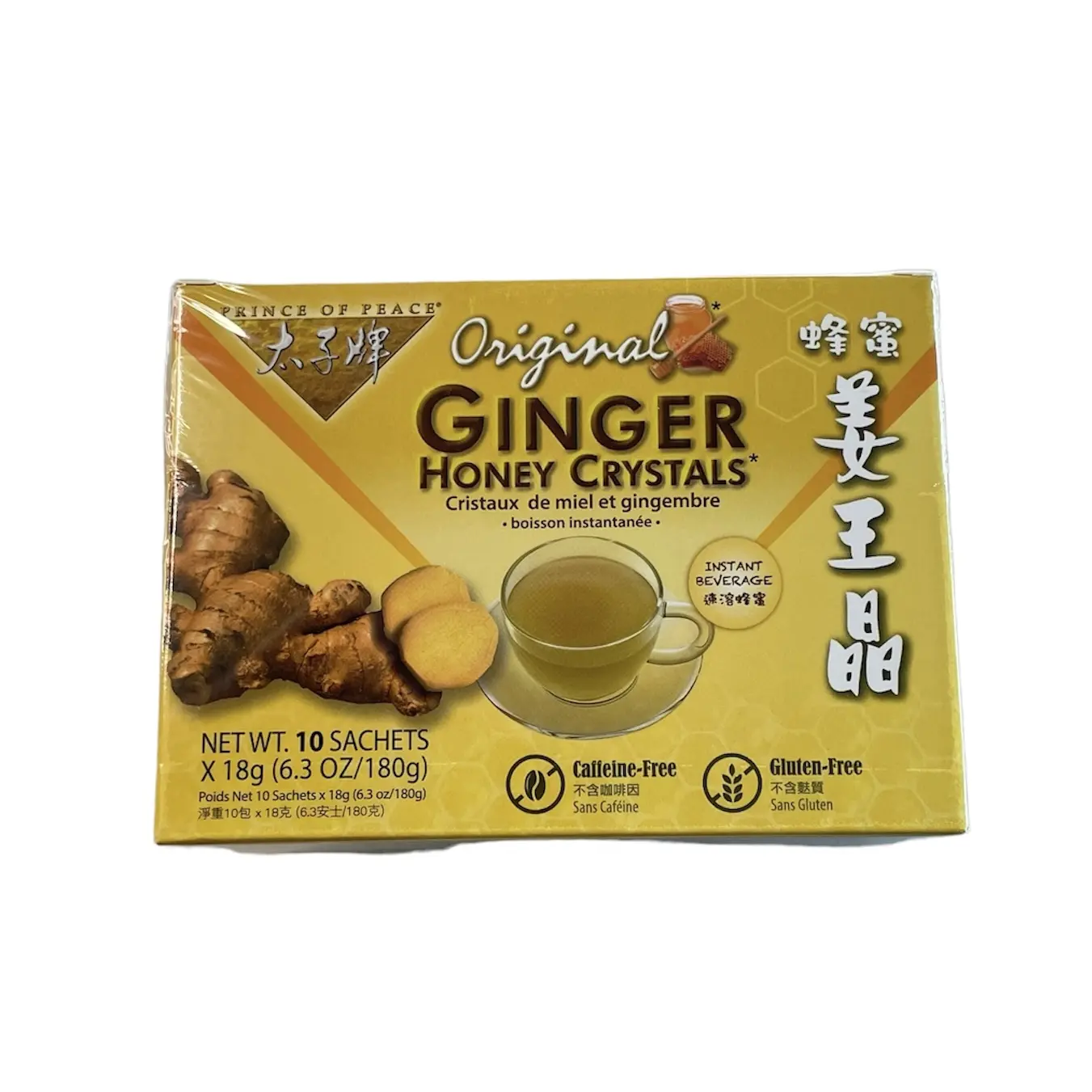 Prince of peace original ginger honey crystals tea 10 sachets