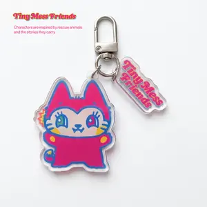 Acrylic Character Keychain Bag Charm | Cute Kawaii Anime Keychain for Backpacks Bags Purses Keys Phone Cases Aesthetic Accessories Collectible Cute Charm by Tiny Mess Friends