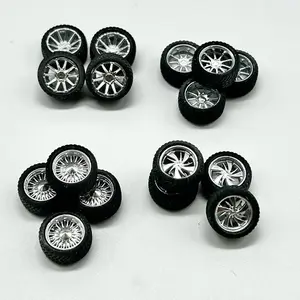 NEW 4 Pack 13mm Chrome Bundle Specialty Wheels for Model Cars and Vehicles