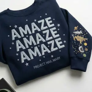 Embroidered Rocky Amaze Amaze Amaze Sweatshirt, Erid Planet PHail Maryy Shirt, Sci-fi Fantasy Bookish Crewneck, Book Lovers Gift