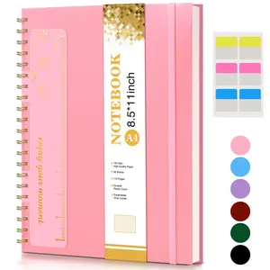 Spiral Notebook Journal 8.5” x 11”, A4 Large Pink Notebooks for Women Men, College Ruled Lined Journal, 100 GSM Paper