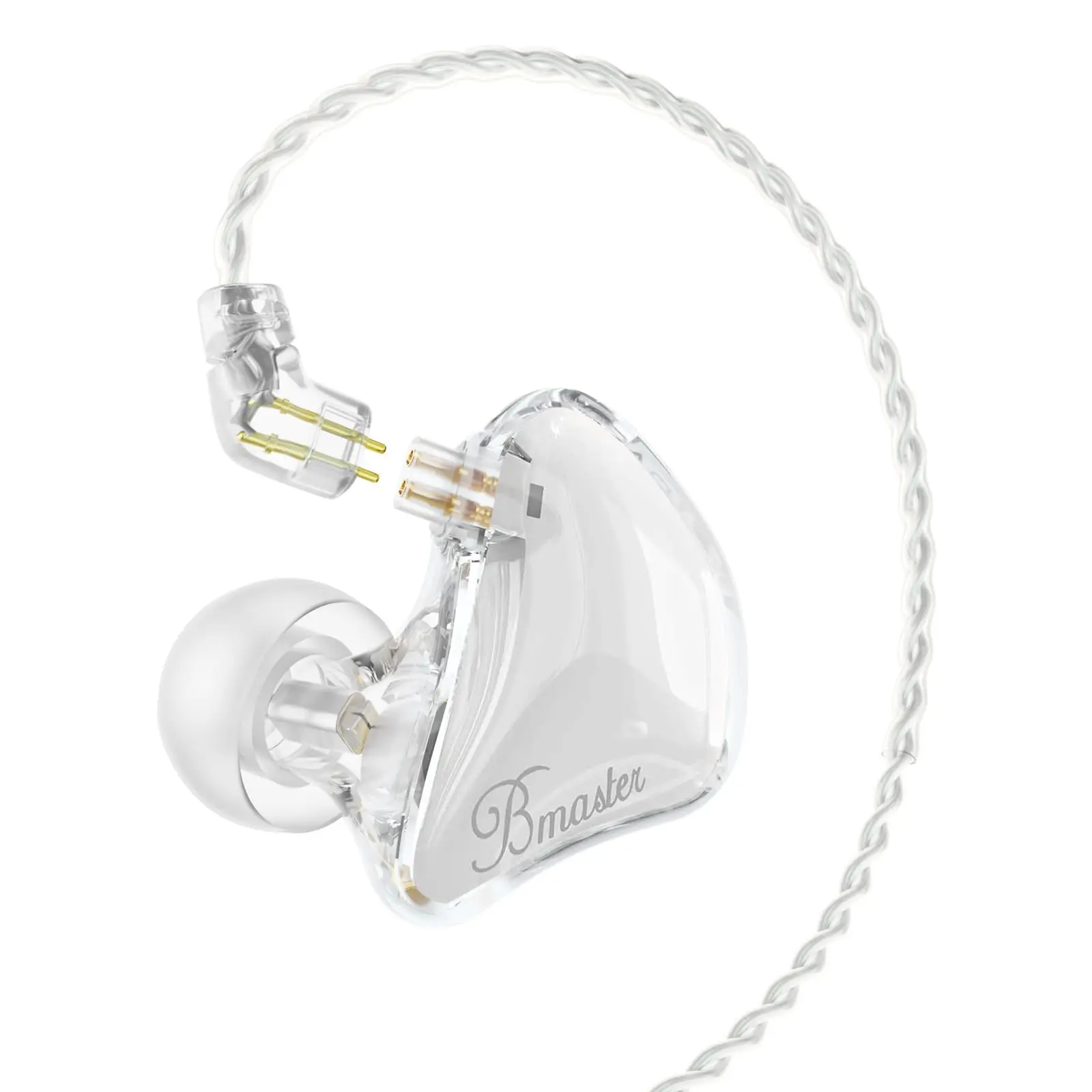 BASN Bmaster 2-Pin Triple Drivers Noise Isolating In-Ear Monitor Headset - Hi-Fi Stereo Earbuds with 2 Detachable Cables, 3.5 mm Jack for Stage Singers, Cellphones, Tablets