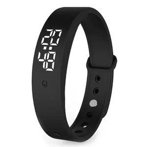 apollo wearablewatch band collection luminous function men woman kid slim metal braceletwater proof LED Digital Smart Bracelet Waterproof Smart Clock Smartband With Body Temperature Monitor Smart Band Vibration Alarm Reminder