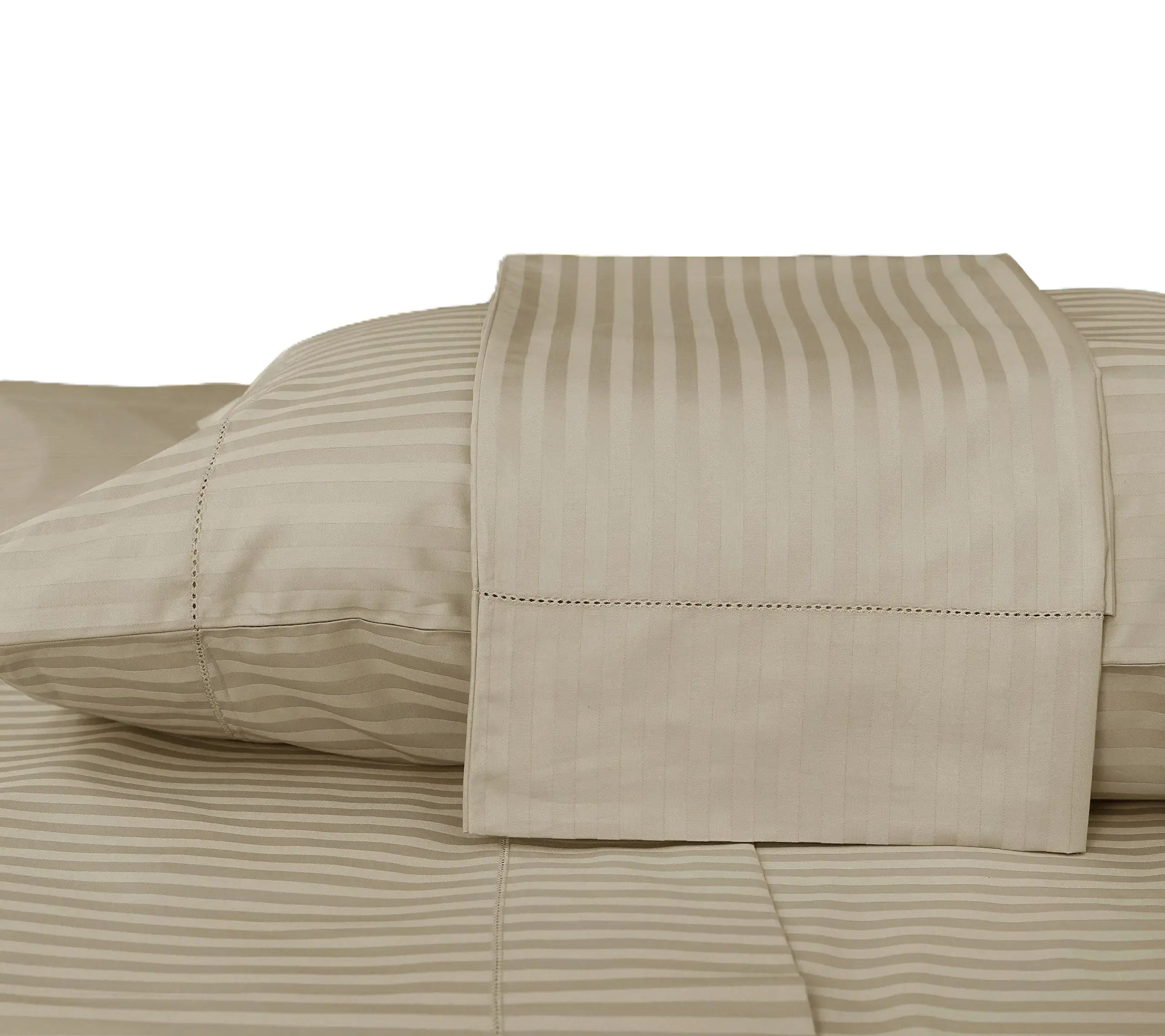 Threadmill Home Linen Luxury Stripe Pillow Cases - 600 Thread Count, Airflow Design, Breathable Bedding Linens