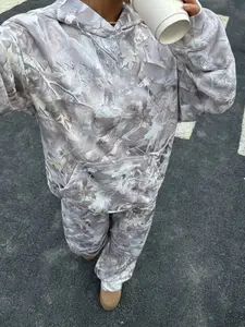 Women's Casual Fall Winter Hoodie Sweatshirt Set, Casual Loungewear Set, Matching Clothing Set, Camouflage Print, Elastic Waist Pants, Loose Fit, Thick Fabric, Daily Wear