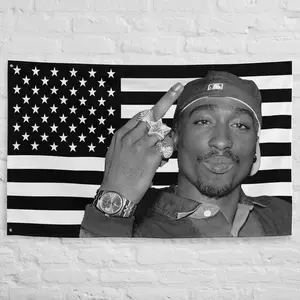 Tupac American Flag - Hip Hop Legend Tapestry 40in*60in Tapestry Decor Wall Backdrop