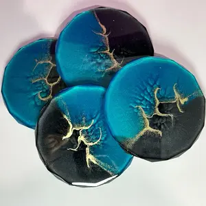 Resin Coasters - Custom Wedding Birthday Christmas Gifts Table Decor - Set of 4  - Square, Circle, Tableware