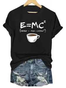 "E=MC² Coffee Humor Tee | Science & Caffeine Vibe"