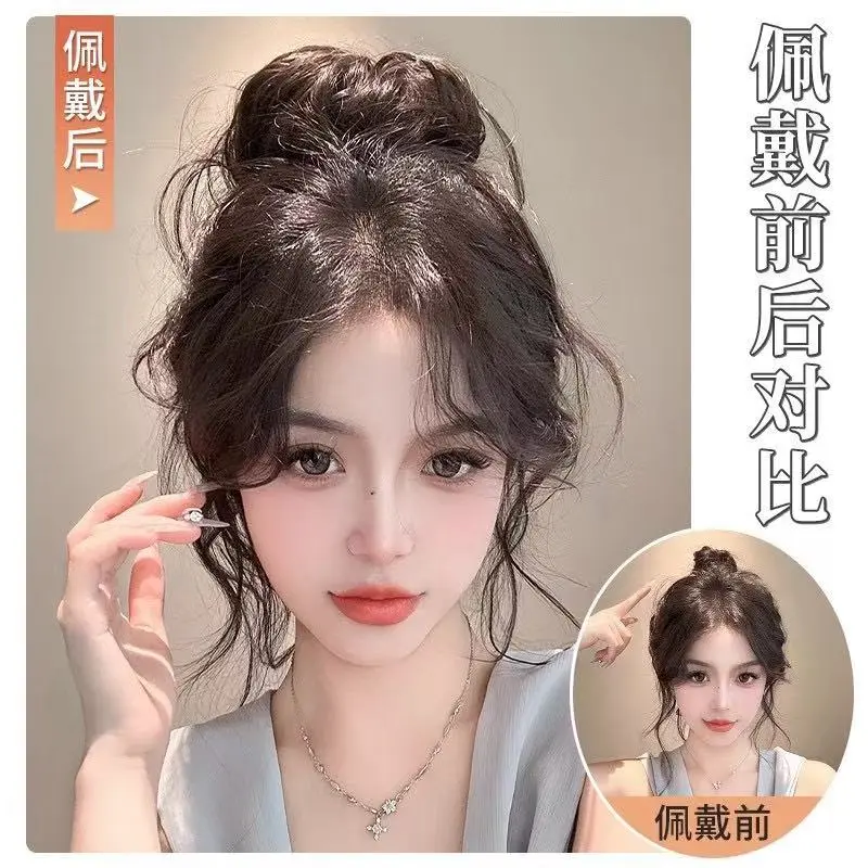 Luxurious heiress bun wig hairband for women, high crown dragon‑tendril flowerbud bun styling tool, new Chinese‑style wig packaging: http://detail.m.1688.com/page/index.htm? offerId=903218388259