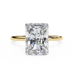 Radiant Lab Diamond Solitaire Engagement Ring
