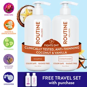 Routine Wellness Anti-Thinning Volumizing Shampoo and Conditioner Set for Thinning Hair & Hair Loss - Grow Your Confidence with Biotin & DHT Blockers - 14 oz Set