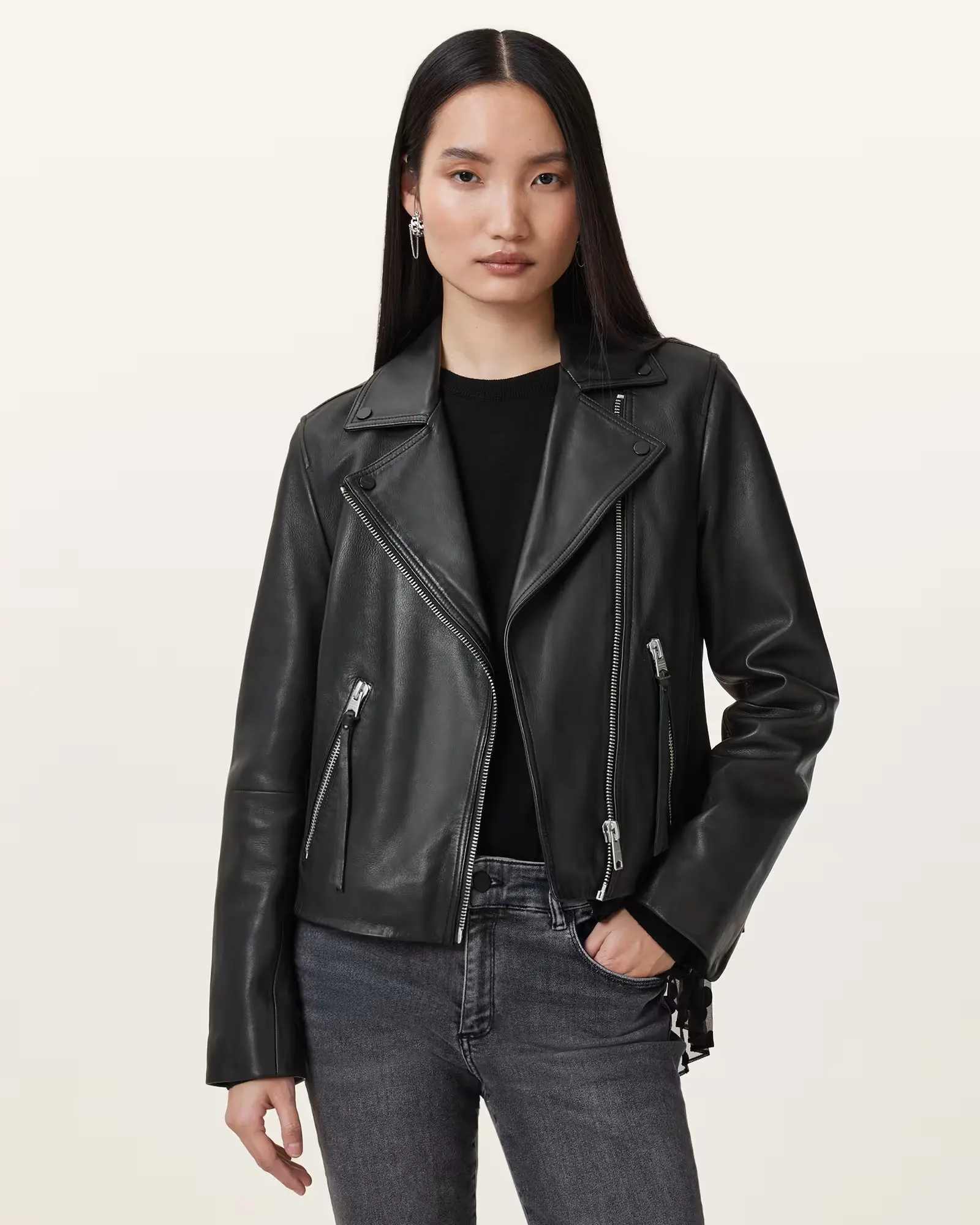 Women's Genuine Leather Biker Jacket | Dalby Slim Fit Moto Jacket