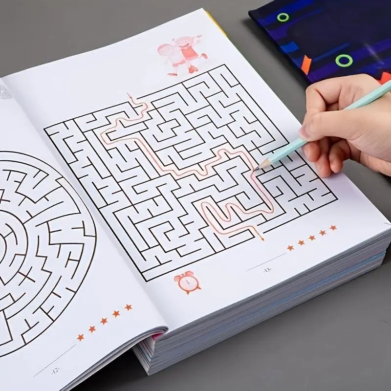 Maze Training Book, Concentration Training Book, Intelligence Development Book, Fun Gift for Students, Visual Learning Tools, Paper Book, Learning Materials, Office Stationery & Supplies