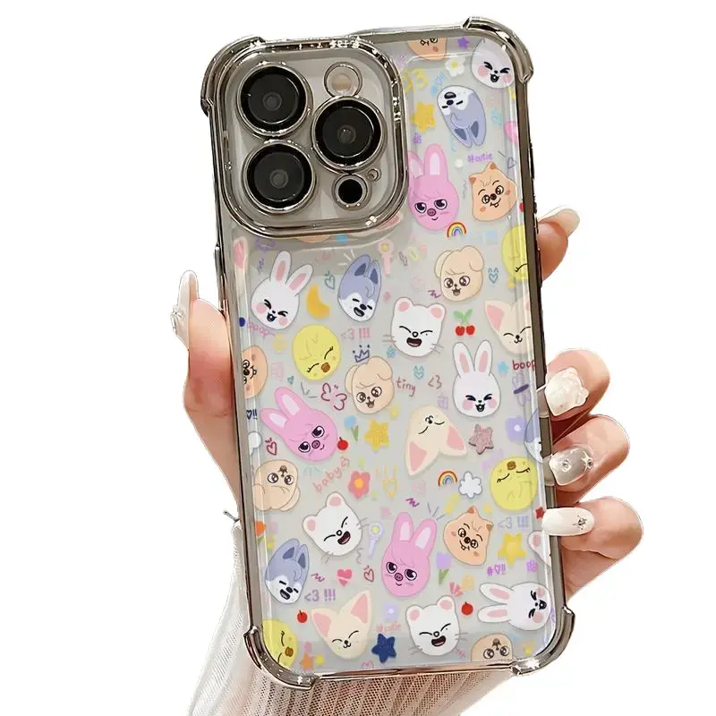 Cute Kpop Boy Group S-Stray K- Phone Case Suitable for Iphone 17 17Air 16, 15, 14, 13, 12, 11 Pro Max, X, Max, Plus, Shockproof Transparent Soft Back Cover.