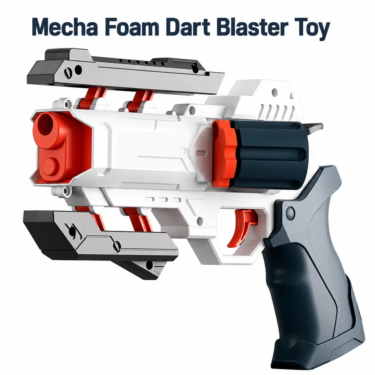 Transforming Mecha Foam Dart Blaster Toy, Manual Prime Launcher with Robot-Inspired Design for Kids, Indoor Target Games and Gift Giving