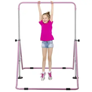 Answer E Expandable Gymnastics Bar Height Adjustable Junior Training Bar for Home Pink