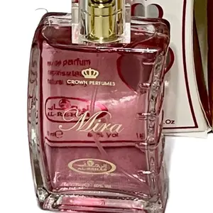 Al Rehab Mira Eau de Parfum Natural Spray - Fruity Florals & Citrus Scent with Peach Blossom, Peonies, Mandarin, Orange Blossoms, Amber, Cedar, Vanilla Top Notes