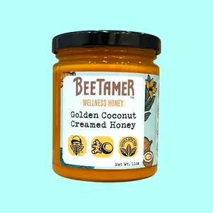 Turmeric Varieties – Raw Creamed Honey with Turmeric Extract, 11oz, Cardamom and Ginger Root