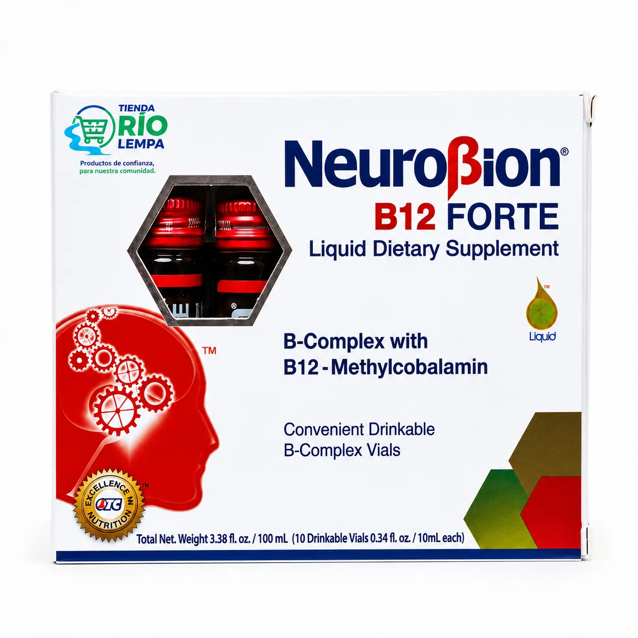 Neuro B-12 Forte Liquid Vitamin Dietary Supplement, 10 x 10mL Vials, Natural Formula for Fitness & Healthcare Support