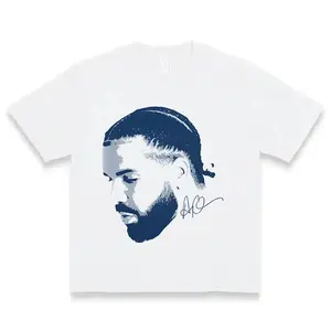 Drake Face Graphic Tee, 100% Cotton Retro Hip Hop Shirt, Menswear Streetwear Top, Unisex Casual Crew Neck T-Shirt, Bold Vintage Y2K Rap Style, Comfortable Everyday Cotton Tee, Trendy Urban Outfit, Gift-Ready Sportswear