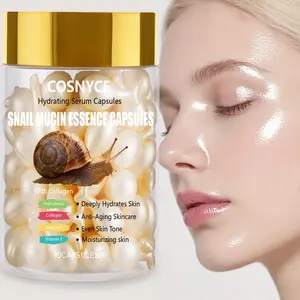 90 Capsules Snail Mucus Essence Capsules, Rich in Vitamin C E Collagen, Unisex, Ideal Gift, Multi-Functional Smooth Firming, Glossy Finish