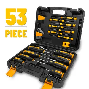 DARK DUCK 53pcs Magnetic Screwdrivers Set With Case, Phillips, Hex, Pozidriv, Torx And Precision Screwdriver Set, Magnetizer Demagnetizer Tools Hardware