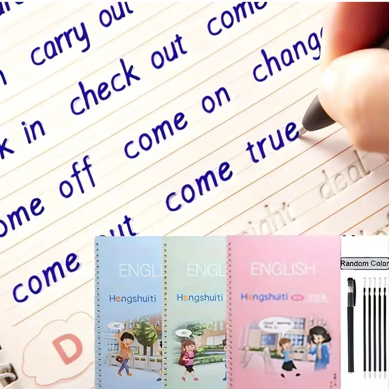 Fun Learning English Calligraphy Workbook for Middle School Students, Four-Line Grid for Perfecting Handwriting, Ideal for Exam Preparation, Learning Materials, School Supplies