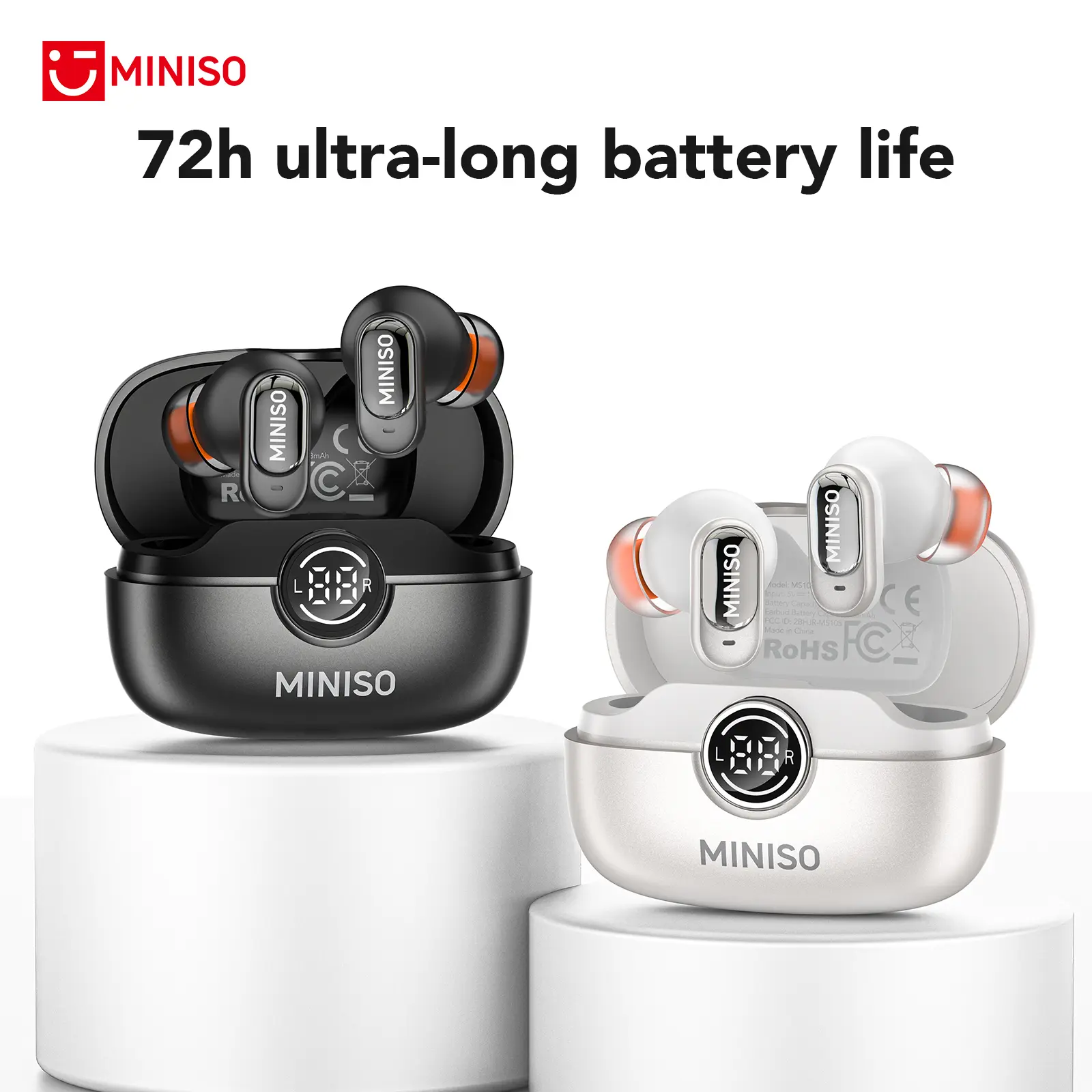 MINISO MS105 Invisible Wireless Bluetooth Translation Earbuds, Support 135+ Languages Real-Time Translation, IPX5 Waterproof Mini Tiny Sleep Earphones For Work Sport Daily Use
