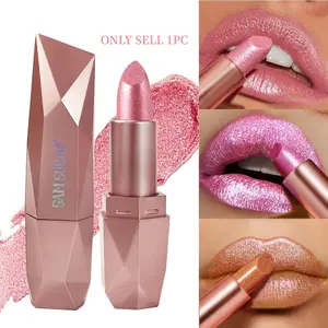 Diamond Lipstick Lipgloss Smooth Glossy Sweatproof Waterproof Easy To Apply