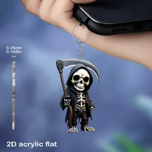 2D flat Grim Reaper's Scythe keychain, acrylic pendant, Versatile Hanging Options, backpack mobile phone pendant, car home decoration, birthday and holiday gift