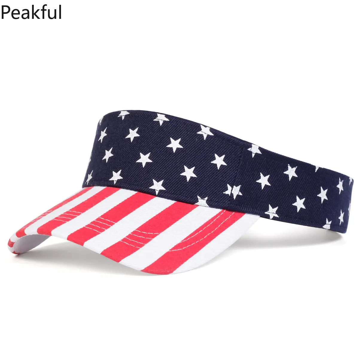 Man Woman USA Flag Sun hat Unisex Stripe Visor Cap American 4th July Indepence day sun protection empty top hat