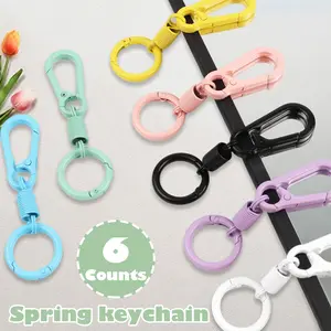 6 Counts  Metal Keychain Clip, mixed-colors easy-carry keyclip for daily use