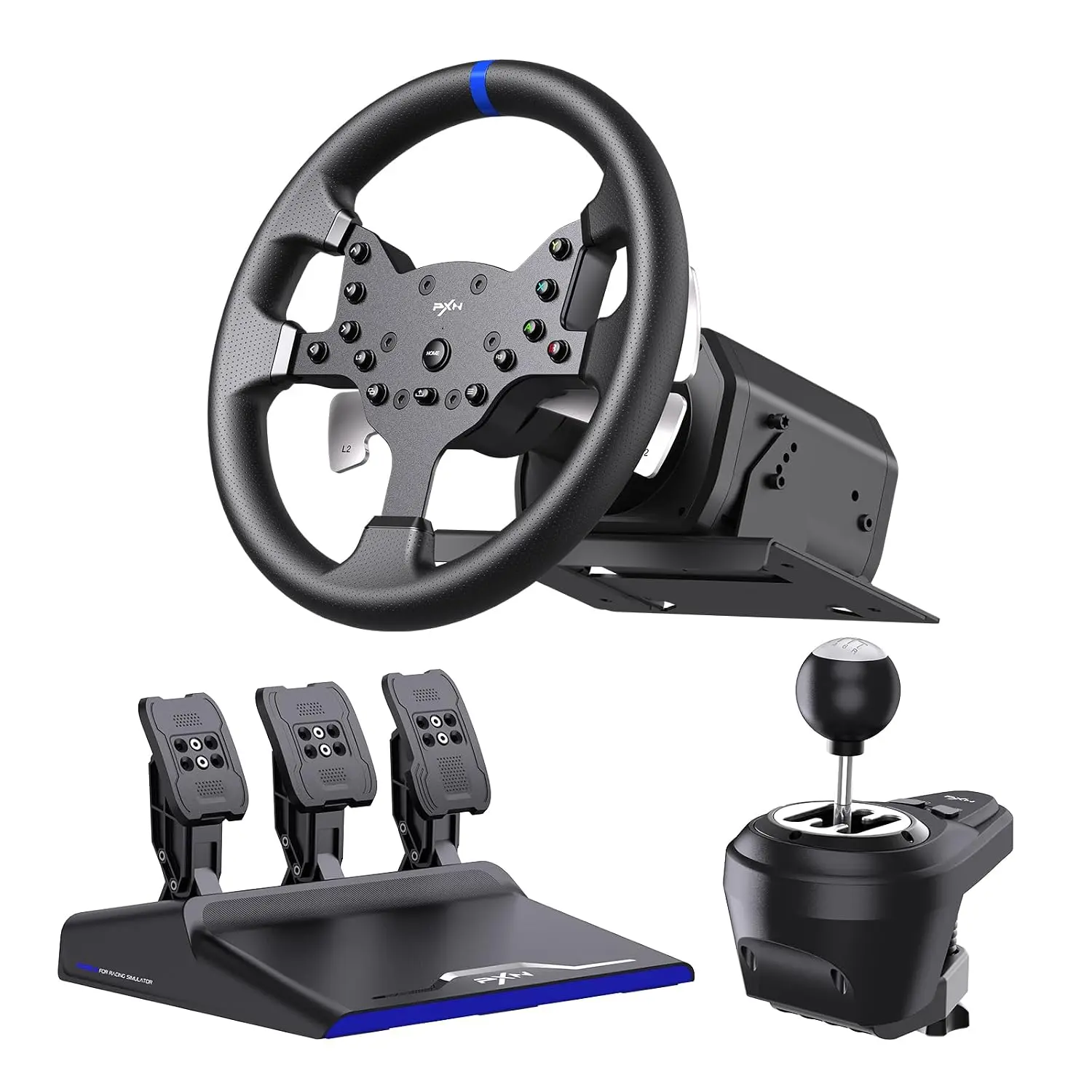 Force Feedback Racing Wheel, with Pedals and Shifter