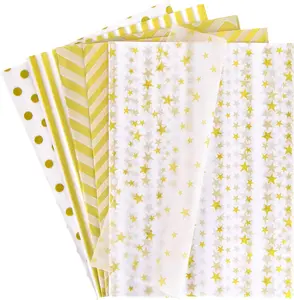 Koogel 100 Sheets Gold White Metallic Tissue Paper, 20 X 14 Inch Tissue Paper F KoogeL