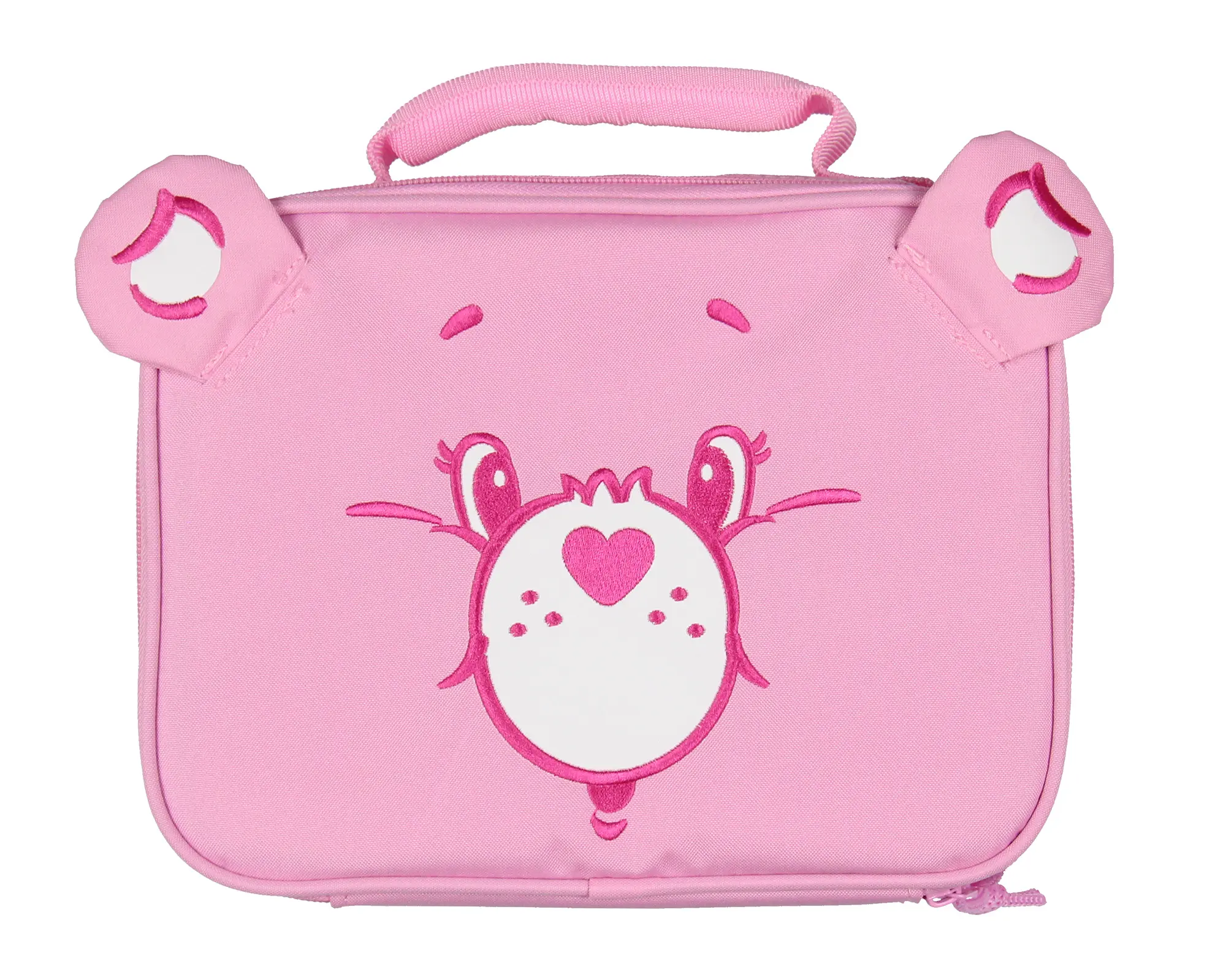 Care Bears Lunch Box Cheer Bear Embroidered Face Design with 3D Ears Insulated Lunch Bag Tote 10"