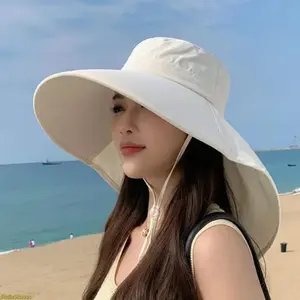 Women's Wide-Brim Sun Hat with Neck Flap - UPF 50+ UV Protection, Breathable Summer Outdoor Hat, Adjustable Chin Strap (adjustable strap), Ideal for Hiking, Cycling, Traveling (Mother's Day)