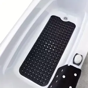 Non-Slip Shower Mat - 1Pc Bathtub Mat with Drain Holes & Suction Cups, Machine Washable, Household Bathroom Use