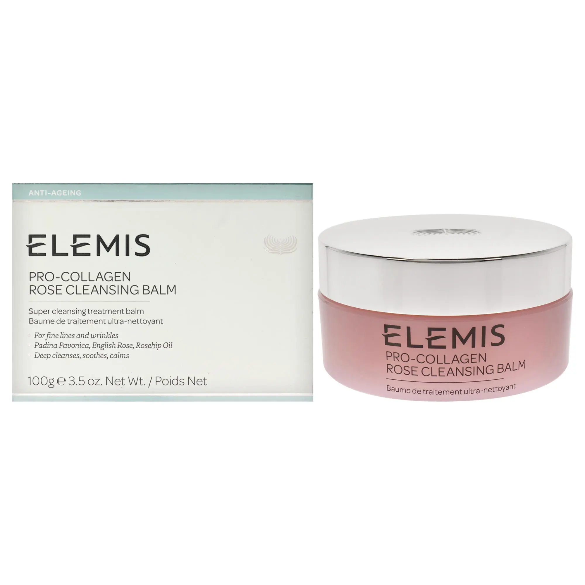 Elemis Pro-Collagen Rose Cleansing Balm - Gentle Facial Cleanser with Rosehip Oil, 3.5oz Face Care Product for Women