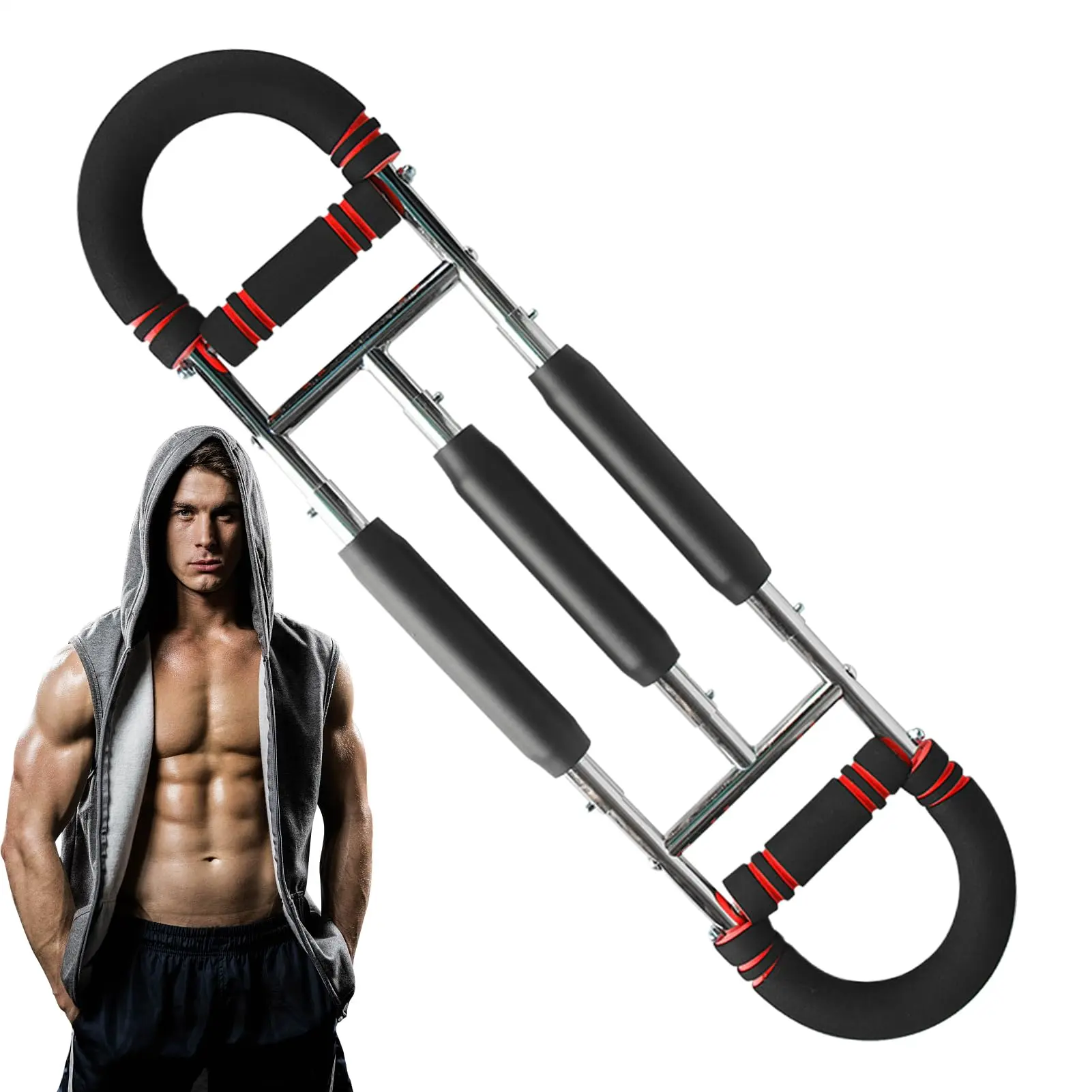 Twister Arm Trainer, Dual Triple-Spring, 30-180lb Adjustable, Chest Arm Shoulder Workout Equipment, Portable Detachable Arm Twister Exerciser for Men, Chest Expander for Gym Home Fitness