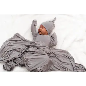 BAMBOO BLANKET - Stone, Soft Bamboo Baby Swaddle Blanket
