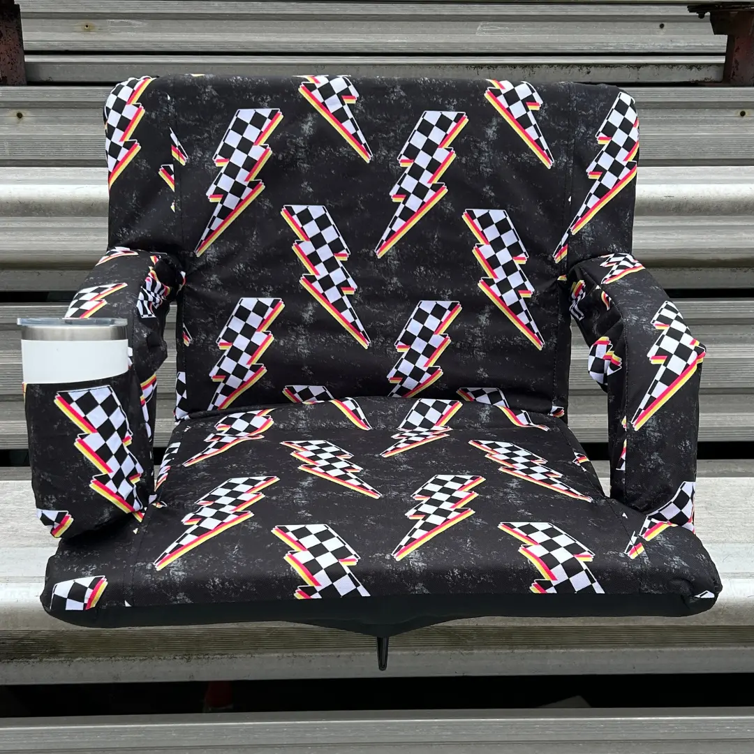 Racing Bolts 23" Stadium Seat with Armrests
