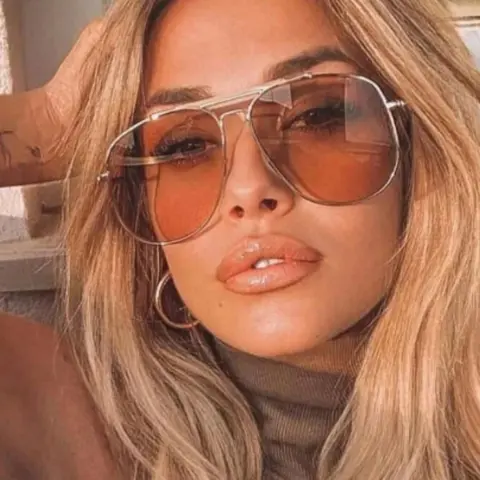 Unisex New Fashion Retro Dual Bridge Metal Pilot Frame Glasses Aviator Frames Sunglasses for Party & Holiday, Casual Outdoor Travel Eyewear Vintage Frame Sunglasses, Fashionable Sunglasses